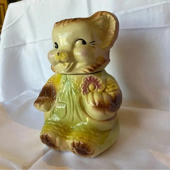 Vintage Ceramic American Bisque Bear Jar - Picture 2 of 6